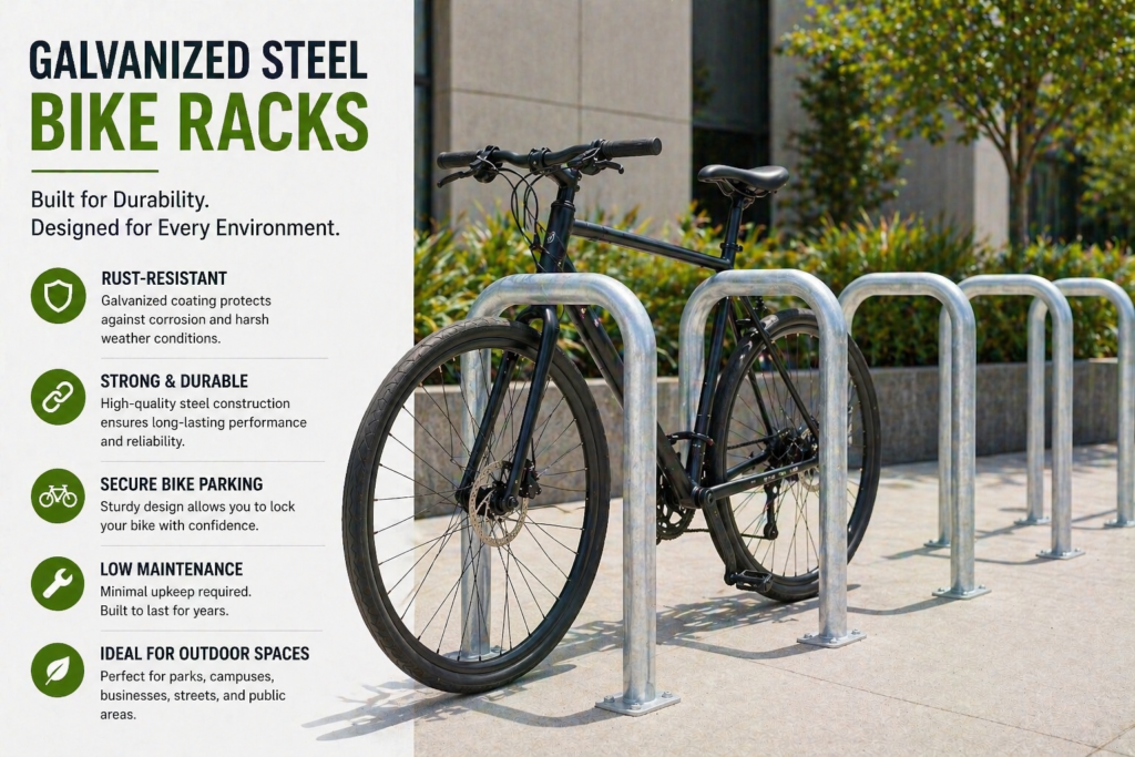 Galvanized steel bike racks