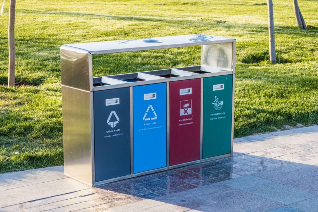 outdoor trash bins