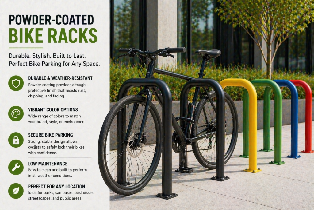 powder-coated bike racks