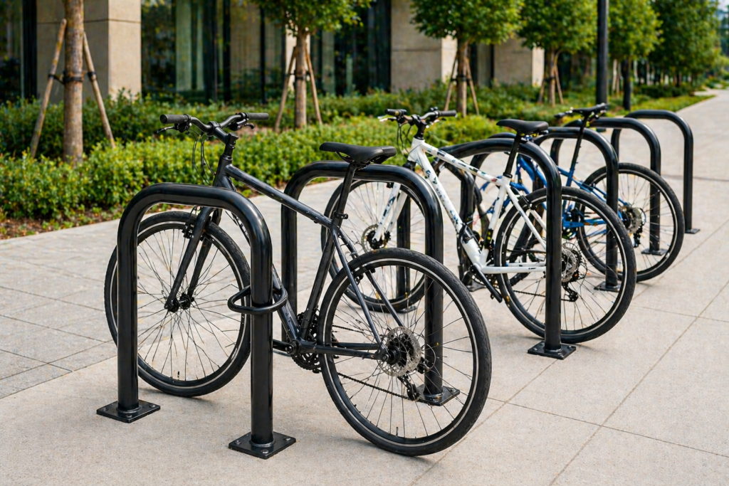 Floor-mounted bike racks