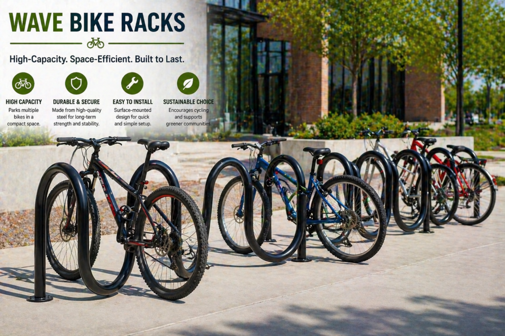 Wave bike racks