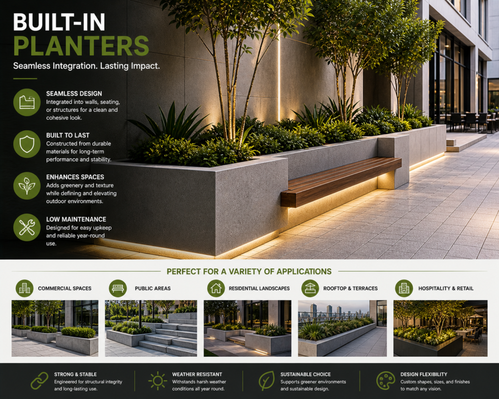 Built-in planters