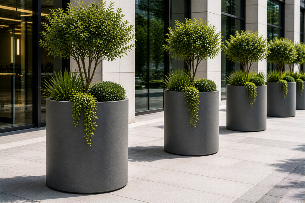 cylindrical planters